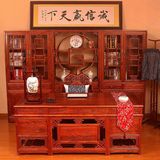 明清古典 全实木花鸟雕花大板台 办公桌 写字台 （送木架包装）