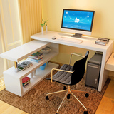 简约电脑桌 板木家用办公桌书柜书桌书架转角组合现代烤漆写字台
