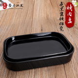 黑色火锅店菜盘密胺烤肉盘塑料长方形自助烧烤盘子日韩式仿瓷餐具