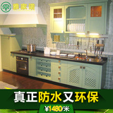 杭州橱柜现代简约一字型厨房模压门石英石台面工厂直销整体厨柜