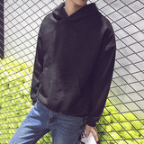 2016春季新款韩版男士麂皮连帽套头卫衣文艺小青年百搭长袖外套