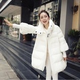 2015冬装新品韩版白色娃娃A字宽松斗篷中长款羽绒棉服棉衣女外套