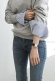 韩国代购女装SR3223新款春装气质半高领衬衫长袖假两件卫衣T恤