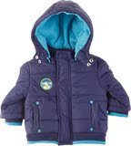 儿童宝宝外贸童装2015秋冬新款 藏蓝色带帽夹棉外套夹克风雪衣