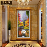 现代欧式玄关装饰画立体家居大厅纯手绘天鹅油画过道走廊客厅挂画