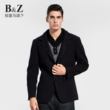 B&Z2015新款男士外套春秋商务休闲西服 韩版修身青年英伦毛呢西装