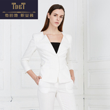 TDET春夏2016职业女装套装裤时尚修身显瘦商务休闲西服白色小西装