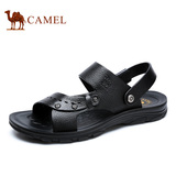 Camel骆驼男鞋 2016夏季新款日常休闲牛皮舒适通气凉拖鞋