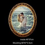 欧式婚纱照相框油画古典框 椭圆形镂空雕花 婚庆装饰道具镜框