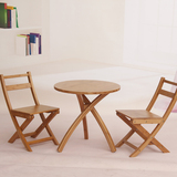 简易餐桌椅楠竹椅桌圆桌便携实木小户型桌子户外饭桌特价桌休闲椅