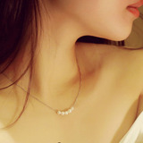 s925纯银韩国夏季简约气质珍珠短款项链时尚百搭甜美锁骨链女首饰