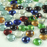 彩色玻璃珠玻璃球扁珠弹珠 鱼缸水族装饰造景 玻璃珠 花瓶装饰