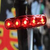 自行车长条尾灯 山地车红色警示灯 联排闪烁尾灯5LED单车装备尾