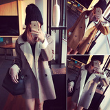 冬季新品女装韩版修身中长款长袖皮毛一体羊羔毛加厚保暖外套开衫