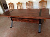 美式乡村LOFT工业风格家具工作桌会议桌复古铁艺实木餐桌办公桌
