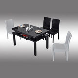 简约现代小户型饭桌双层钢化玻璃餐桌椅组合餐台一桌四椅