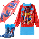 蜘蛛侠儿童雨衣雨鞋套装雨衣雨具男童雨衣雨鞋雨靴套装卡通雨披