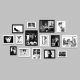 奥黛丽赫本照片墙黑白复古经典组合欧式相片框怀旧有框客厅装饰画