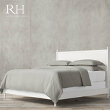 RH 美式雕花柱实木床 法式原木色红橡木双人床 欧式白色双人床