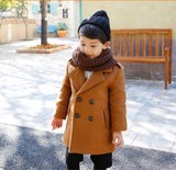韩国童装非代购秋冬 亲子装母子 韩版男童双面呢子大衣儿童外套