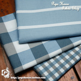 ┖Popo House┑MUJI风 地中海蓝 格子条纹 3色 斜纹纯棉布料床单