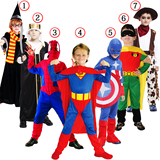 儿童哈利波特服装 蜘蛛侠超人美国队长阿拉伯王子牛仔表演出衣服