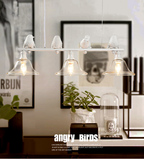 北欧简约创意个性吊灯美式铁艺客厅卧室餐厅吧台艺术三头小鸟吊灯