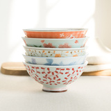 陶趣居日本进口和风陶瓷碗套装  可爱日式釉下彩饭碗餐具礼盒多款