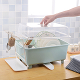 碗柜厨房沥水架塑料碗筷餐具收纳盒放碗碟篮碗架带盖置物架
