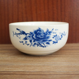 特价4碗勺青花古典4.25寸米饭碗沙拉碗实用陶瓷碗餐具包邮送勺筷