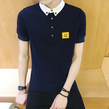 珀斯人夏季男装短袖T恤潮流修身翻领半袖韩版新款青年休闲POLO衫