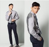 特价！BEYOND CLOSET韩版拼接衬衫长袖衬衫时尚潮流衬衫男式衬衫