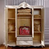 衣柜 实木质 欧式烤漆四门整体衣柜 组合法式储物大衣柜 组装衣柜