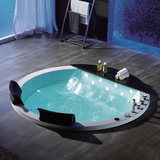 池亚克力圆形嵌入式双人冲浪按摩恒温浴缸1.7米瀑布情侣大浴