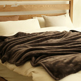单人秋冬季纯色加厚珊瑚绒毯拉舍尔沙发毯双人法兰绒大毛毯子床单