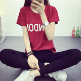 夏装新款宽松大码复古短袖T恤女学生韩国半袖体恤打底衫上衣服潮