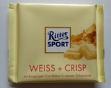 直邮 德国原装进口Ritter SPORT运动玉米脆片白巧克力