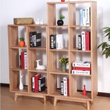 书架 书柜 特价书架实木置物架橡木书架书柜组合书架日式设计家具