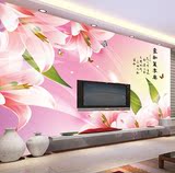 百合花家和万事兴电视背景墙纸大型立体壁画客厅卧室沙发无缝壁纸