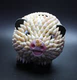 胖猪生肖存钱罐 天然海螺贝壳工艺品纯手工制作创意家居摆件玩具