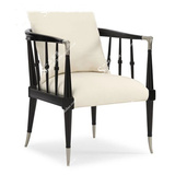 新古典现代实木黑色单人简约沙发美式休闲椅咖啡厅餐椅样板房家具