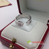卡地亚 双C婚戒 LOGO CARTIER系列 18K白金 戒指 59号 B4040500