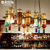 柴火个性创意复古吊灯酒吧灯咖啡厅餐厅吧台北欧艺术吊灯玻璃酒瓶