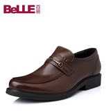 Belle/百丽男鞋2015秋冬款英伦商务正装套脚头层牛皮皮鞋TK757CM5