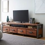简约现代实木电视柜客厅储物柜美式斗柜宜家家具组装地柜茶几组合