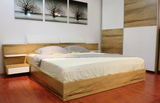 上海北欧简约板式床 中式榻榻米组装式床 床头柜烤象牙白色特大床