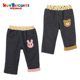 【MIKIHOUSE HOT BISCUITS】宾斯熊卡比兔冬季保暖棉裤