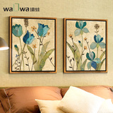 墙蛙蓝色魅影 美式客厅装饰画沙发背景墙画简约无框画挂画壁画CO1
