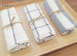 花间树里|永恒| zakka日式条纹清新格子餐垫纯棉桌布茶巾拍摄背景