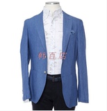 韩国专柜正品代购 新款 ZIOZIA 商务绅士 男士麻料 休闲西服外套